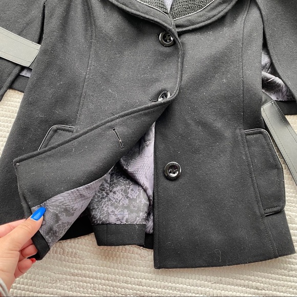 GUESS Cape Wool Peacoat Large - Picture 4 of 11